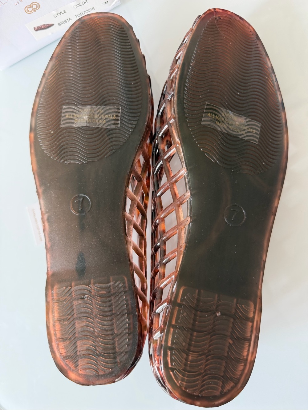 Caroline Constas Tortoise jelly Lattice Slip-On Ballet Flats - Picture 5 of 5